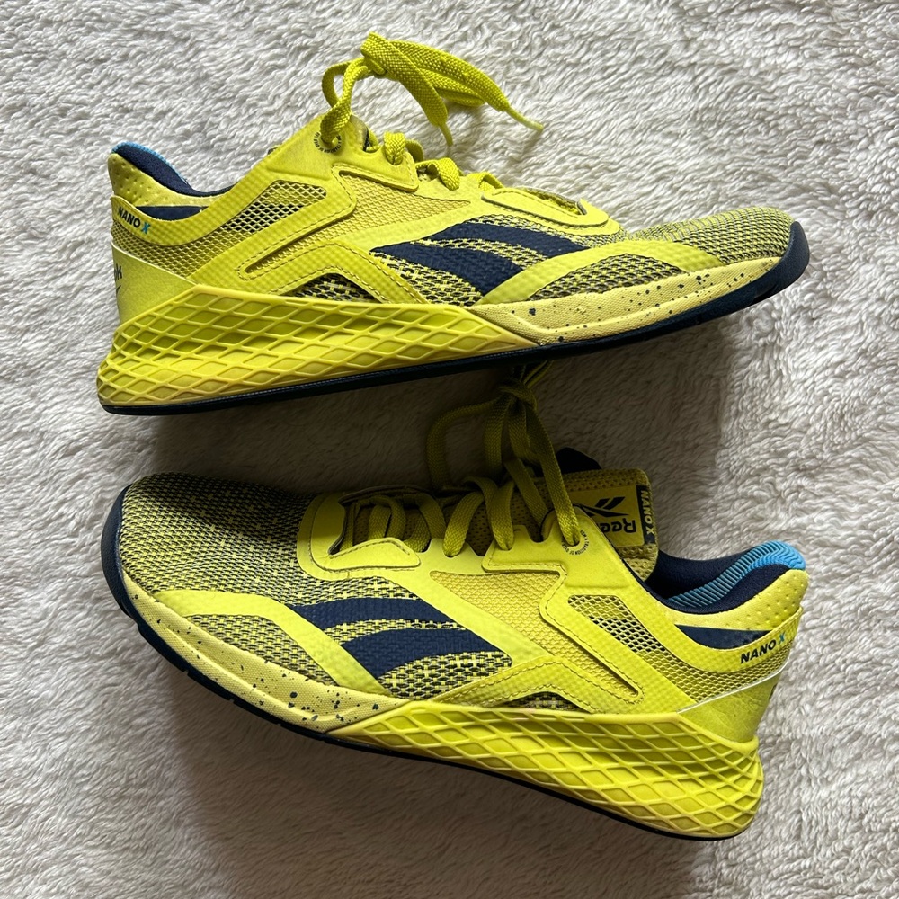 Reebok Yellow and Navy Women's Athletic Running Shoes